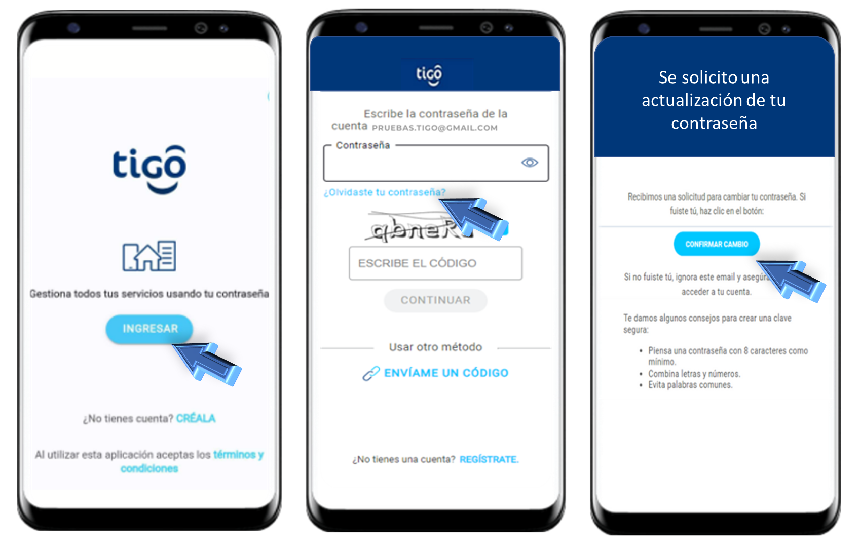 Recupera la Contraseña de Mi Tigo app Business Tigo HN